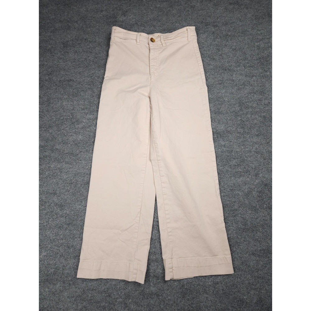 Marine Layer Bridget Wide-Leg Crop Pants Women's Size 6 Light Pink